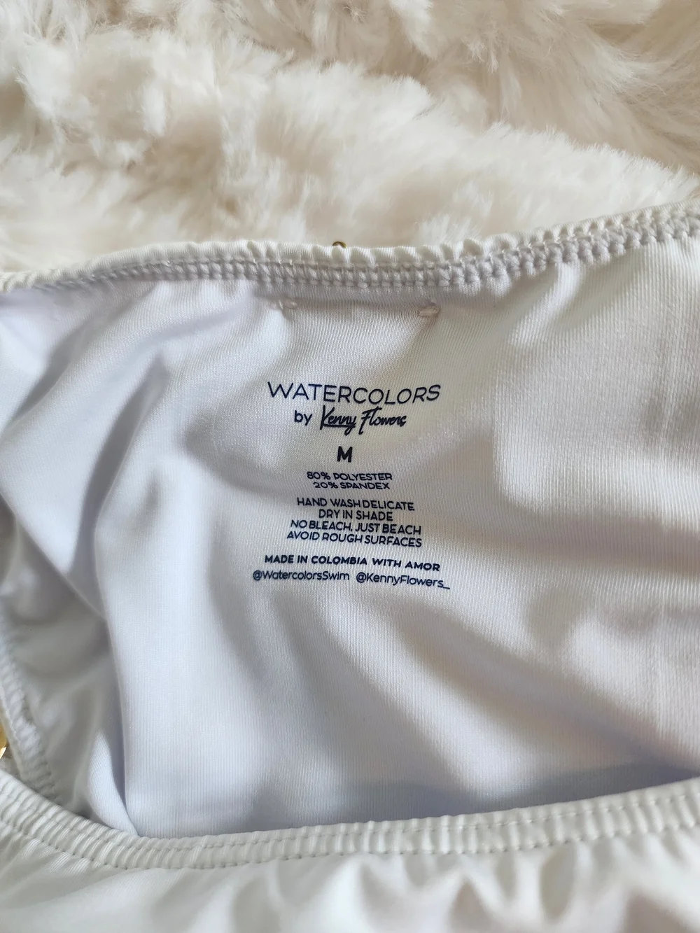 Kenny Flowers SANTORINI White Bikini Bottom with Gold Ring Accent
